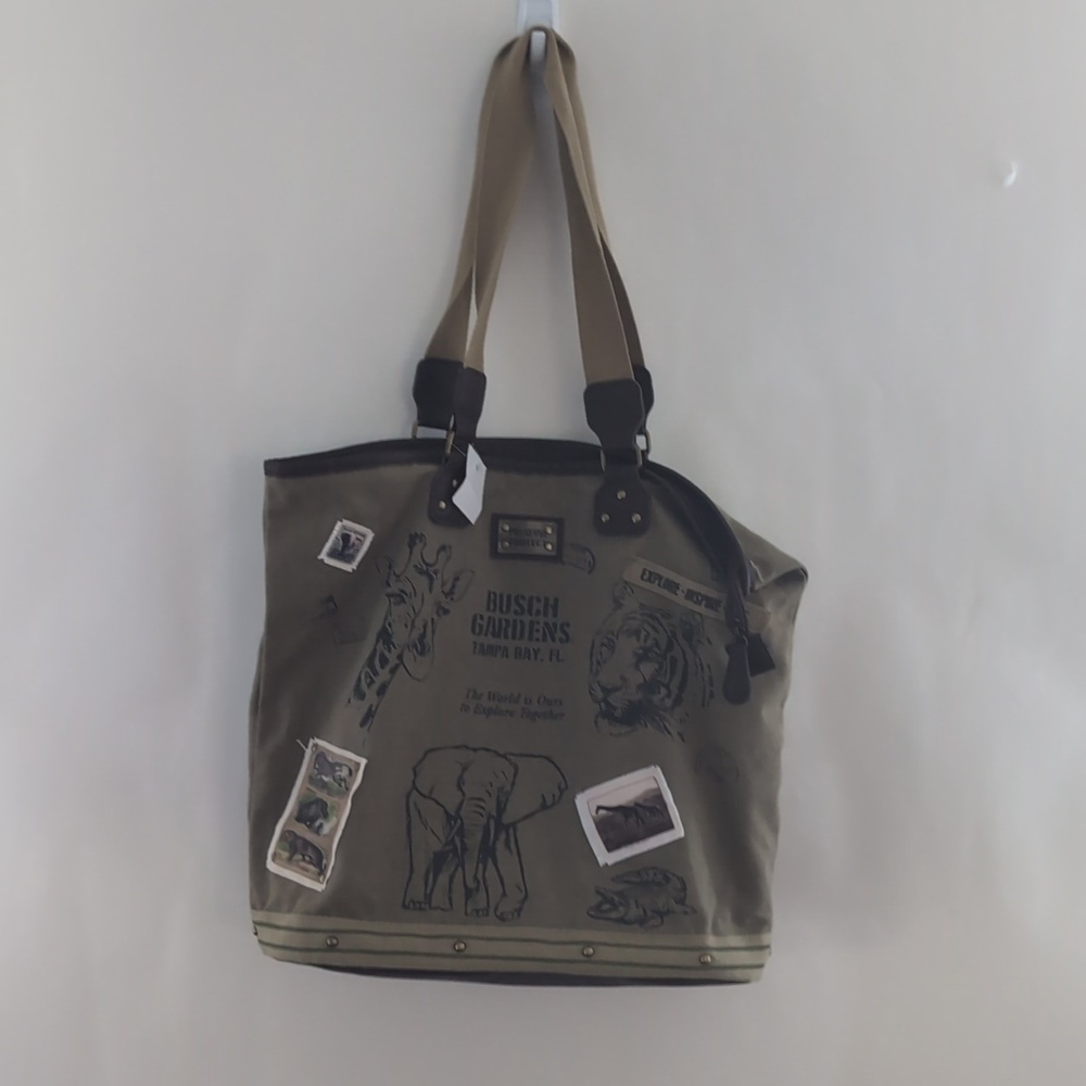 Busch Gardens Canvas Tote Bag with Animal Prints New With Tags - Picture 3 of 16
